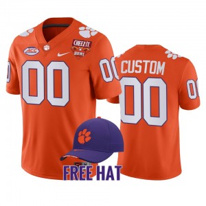 Men Custom Orange Clemson Tigers #00 2021 Cheez-It Bowl CFP College Football Jersey 703267-146