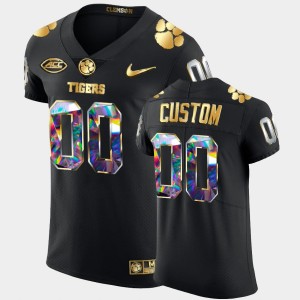 Men's Custom Black Clemson Tigers #00 Golden Diamond Edition College Football Jersey 776123-629