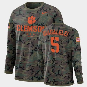 Mens D.J. Uiagalelei Camo Clemson Tigers #5 Veterans Day 2021 Military Appreciation OHT Military Appreciation T-Shirt 988692-784