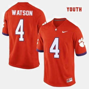 Youth Deshaun Watson Orange Clemson Tigers #4 College Football Jersey 855780-803