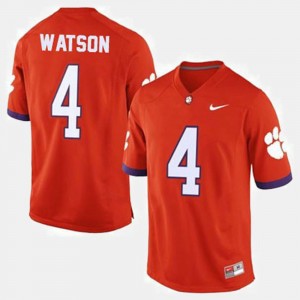 Men's Deshaun Watson Orange Clemson Tigers #4 College Football Jersey 917895-594