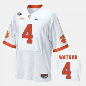 Mens Deshaun Watson White Clemson Tigers #4 College Football Jersey 142196-232