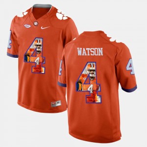 Men's DeShaun Watson Orange Clemson Tigers #4 Pictorial Fashion Jersey 729559-913