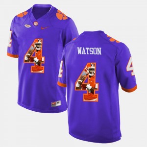 Mens DeShaun Watson Purple Clemson Tigers #4 Pictorial Fashion Jersey 186103-881
