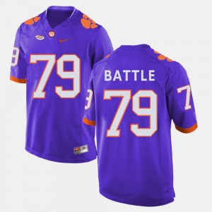 Men's Isaiah Battle Purple Clemson Tigers #79 College Football Jersey 847263-403