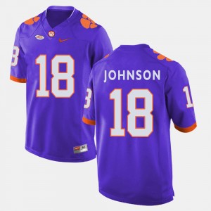 Mens Jadar Johnson Purple Clemson Tigers #18 College Football Jersey 888607-522