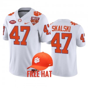 Men James Skalski White Clemson Tigers #47 2021 Cheez-It Bowl Free Hat College Football Jersey 897904-315