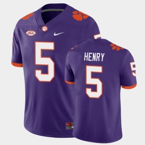Men's K.J. Henry Purple Clemson Tigers #5 Game Jersey 883923-471