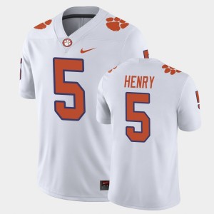 Mens K.J. Henry White Clemson Tigers #5 Game Jersey 124826-327