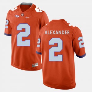 Men Mackensie Alexander Orange Clemson Tigers #2 College Football Jersey 219528-125