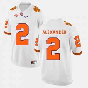 Mens Mackensie Alexander White Clemson Tigers #2 College Football Jersey 384215-579