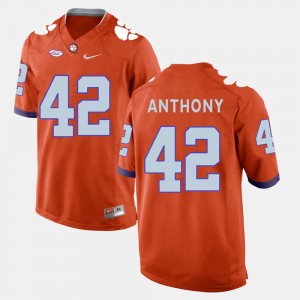Men Stephone Anthony Orange Clemson Tigers #42 College Football Jersey 244872-891