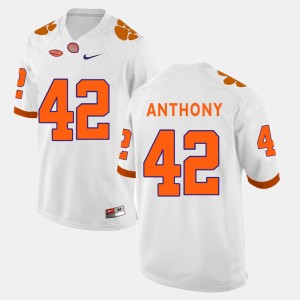 Men Stephone Anthony White Clemson Tigers #42 College Football Jersey 194217-645