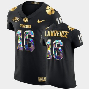 Men Trevor Lawrence Black Clemson Tigers #16 Golden Diamond Edition College Football Jersey 330174-971
