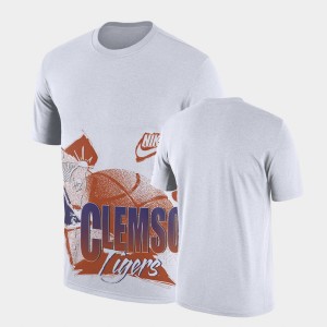 Men White Clemson Tigers 90s-style College Basketball T-Shirt 654800-580