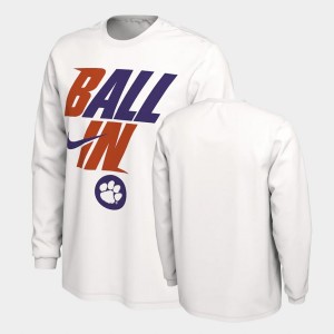 Men's White Clemson Tigers Long Sleeve Ball In Bench T-Shirt 425563-960
