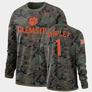 Mens Will Shipley Camo Clemson Tigers #1 Veterans Day 2021 Military Appreciation OHT Military Appreciation T-Shirt 989705-733