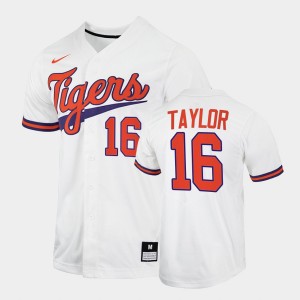 Men Will Taylor White Clemson Tigers #16 2022 College Baseball Jersey 545050-997