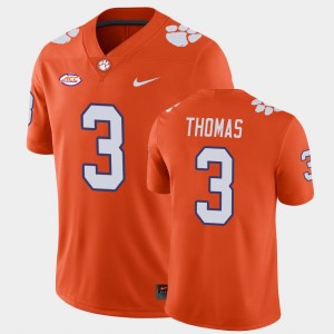 Mens Xavier Thomas Orange Clemson Tigers #3 Game Jersey 901431-233