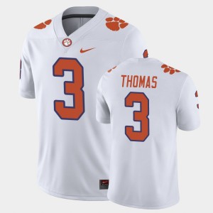 Mens Xavier Thomas White Clemson Tigers #3 Game Jersey 850029-337