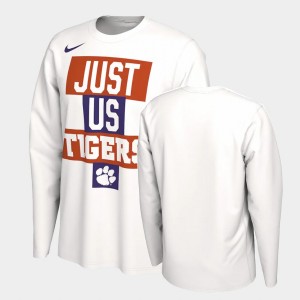 Men's White Clemson Tigers Long Sleeve Just Us Bench T-Shirt 135760-910