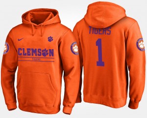 Men's Orange Clemson Tigers #1 No.1 Name and Number Hoodie 684123-783