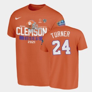 Men Nolan Turner Orange Clemson Tigers #24 2021 Sugar Bowl T-Shirt 786022-994