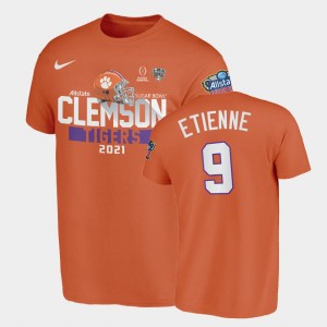 Mens Travis Etienne Orange Clemson Tigers #9 2021 Sugar Bowl T-Shirt 313387-356