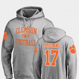 Men Bashaud Breeland Ash Clemson Tigers #17 College Football Neutral Zone Hoodie 300027-457