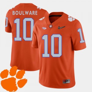 Mens Ben Boulware Orange Clemson Tigers #10 2018 ACC College Football Jersey 601366-568