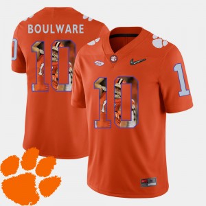 Men Ben Boulware Orange Clemson Tigers #10 Football Pictorial Fashion Jersey 687712-328