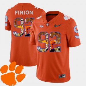 Men's Bradley Pinion Orange Clemson Tigers #92 Football Pictorial Fashion Jersey 625694-714