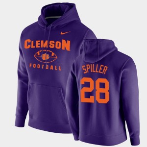 Men's C.J. Spiller Purple Clemson Tigers #28 Football Pullover Oopty Oop Hoodie 129724-447