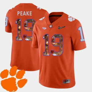 Men Charone Peake Orange Clemson Tigers #19 Football Pictorial Fashion Jersey 433492-654