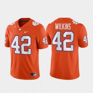 Mens Christian Wilkins Orange Clemson Tigers #42 Football Game Jersey 376842-135