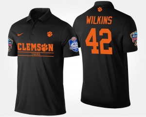 Men Christian Wilkins Black Clemson Tigers #42 Atlantic Coast Conference Sugar Bowl Name and Number Bowl Game Polo 272756-797