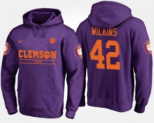 Men's Christian Wilkins Purple Clemson Tigers #42 Name and Number Hoodie 822071-284