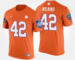 Men's Christian Wilkins Orange Clemson Tigers #42 Atlantic Coast Conference Sugar Bowl Bowl Game T-Shirt 885531-898