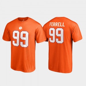 Mens Clelin Ferrell Orange Clemson Tigers #99 Name & Number College Legends T-Shirt 822482-950