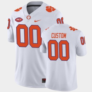 Mens Custom White Clemson Tigers #00 Away Game College Football Jersey 479341-305