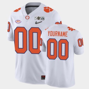 Men Custom White Clemson Tigers #00 2020 Playoff Game College Football Jersey 593096-427