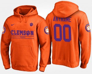 Mens Custom Orange Clemson Tigers #00 Name and Number Hoodie 974876-139
