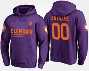 Men Custom Purple Clemson Tigers #00 Name and Number Hoodie 483266-620