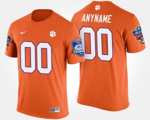 Mens Custom Orange Clemson Tigers #00 Atlantic Coast Conference Sugar Bowl Name and Number T-shirt Bowl Game T-Shirt 694202-901