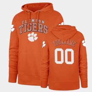 Mens Custom Orange Clemson Tigers #00 Headline Double Decker Hoodie 847659-356