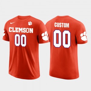 Men's Custom Orange Clemson Tigers #00 Cotton Football Future Stars T-Shirt 593865-625