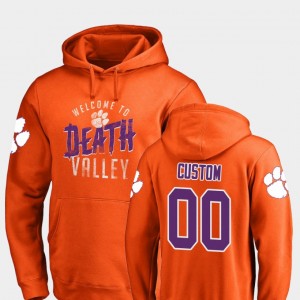 Men's Custom Orange Clemson Tigers #00 Logo Hometown Collection Hoodie 550542-981