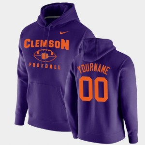 Men's Custom Purple Clemson Tigers #00 Football Pullover Oopty Oop Hoodie 755628-179