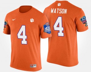 Mens Deshaun Watson Orange Clemson Tigers #4 Atlantic Coast Conference Sugar Bowl Bowl Game T-Shirt 311826-846