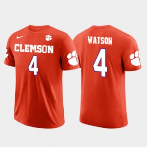 Men Deshaun Watson Orange Clemson Tigers #4 Football Future Stars T-Shirt 103871-325